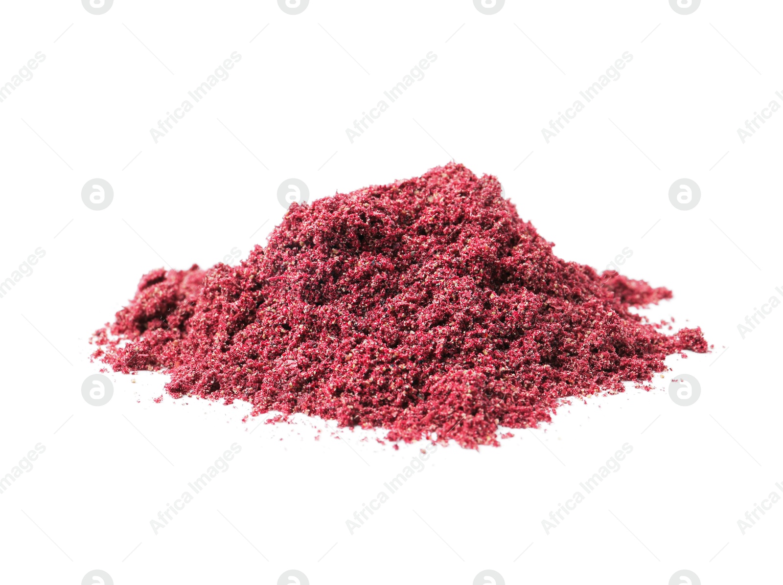 Superfood. Pile of black currant powder isolated on white Photo of Superfood. Pile of black currant powder isolated on white