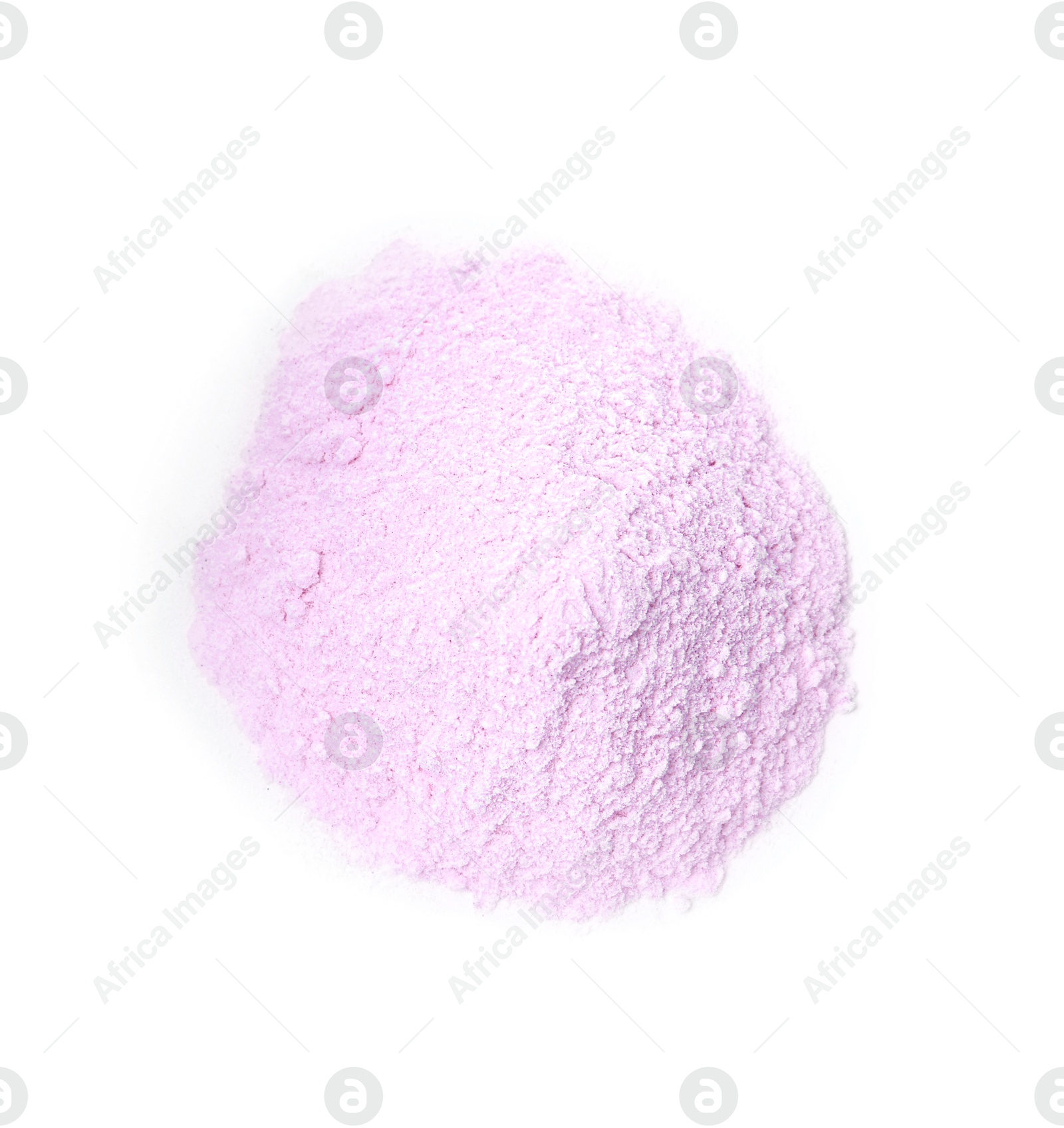 Superfood. Pile of acerola powder isolated on white, top view Photo of Superfood. Pile of acerola powder isolated on white, top view