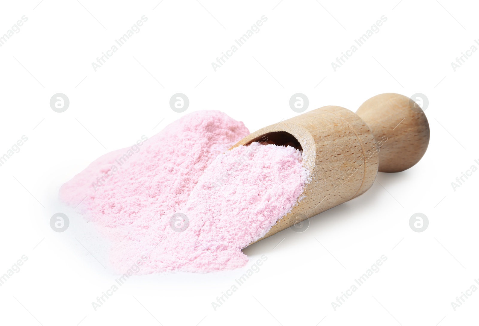 Superfood. Pile of acerola powder and scoop isolated on white Photo of Superfood. Pile of acerola powder and scoop isolated on white