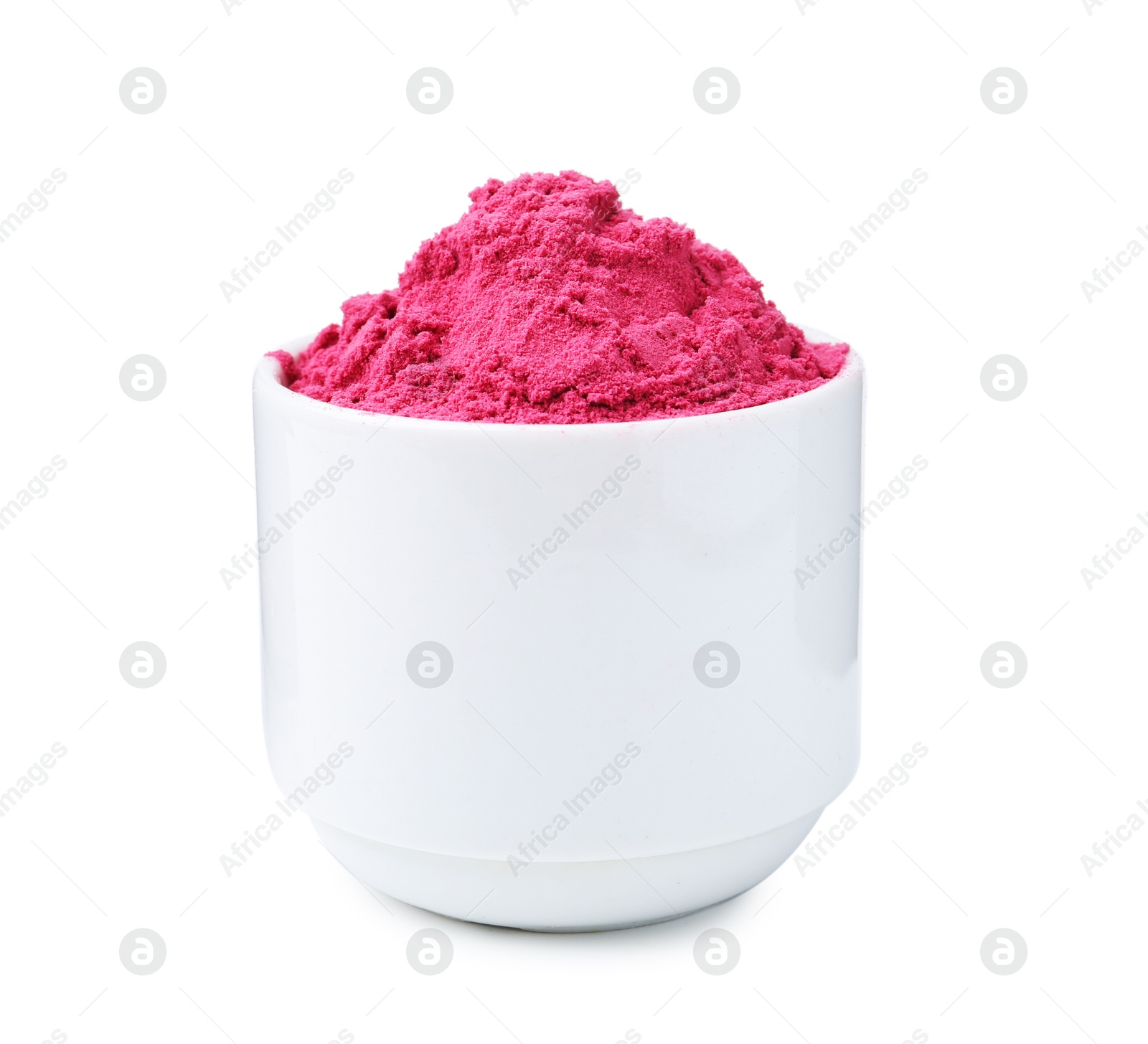 Superfood. Acai powder in bowl isolated on white Photo of Superfood. Acai powder in bowl isolated on white