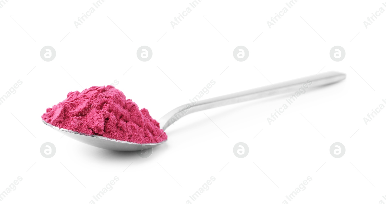 Superfood supplement. Acai powder isolated on white Photo of Superfood supplement. Acai powder isolated on white