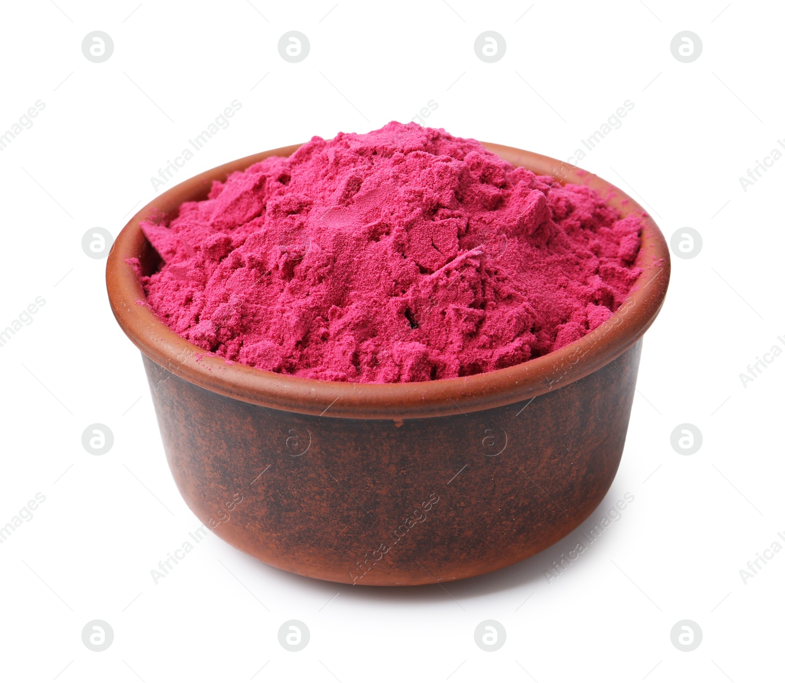 Superfood. Acai powder in bowl isolated on white Photo of Superfood. Acai powder in bowl isolated on white