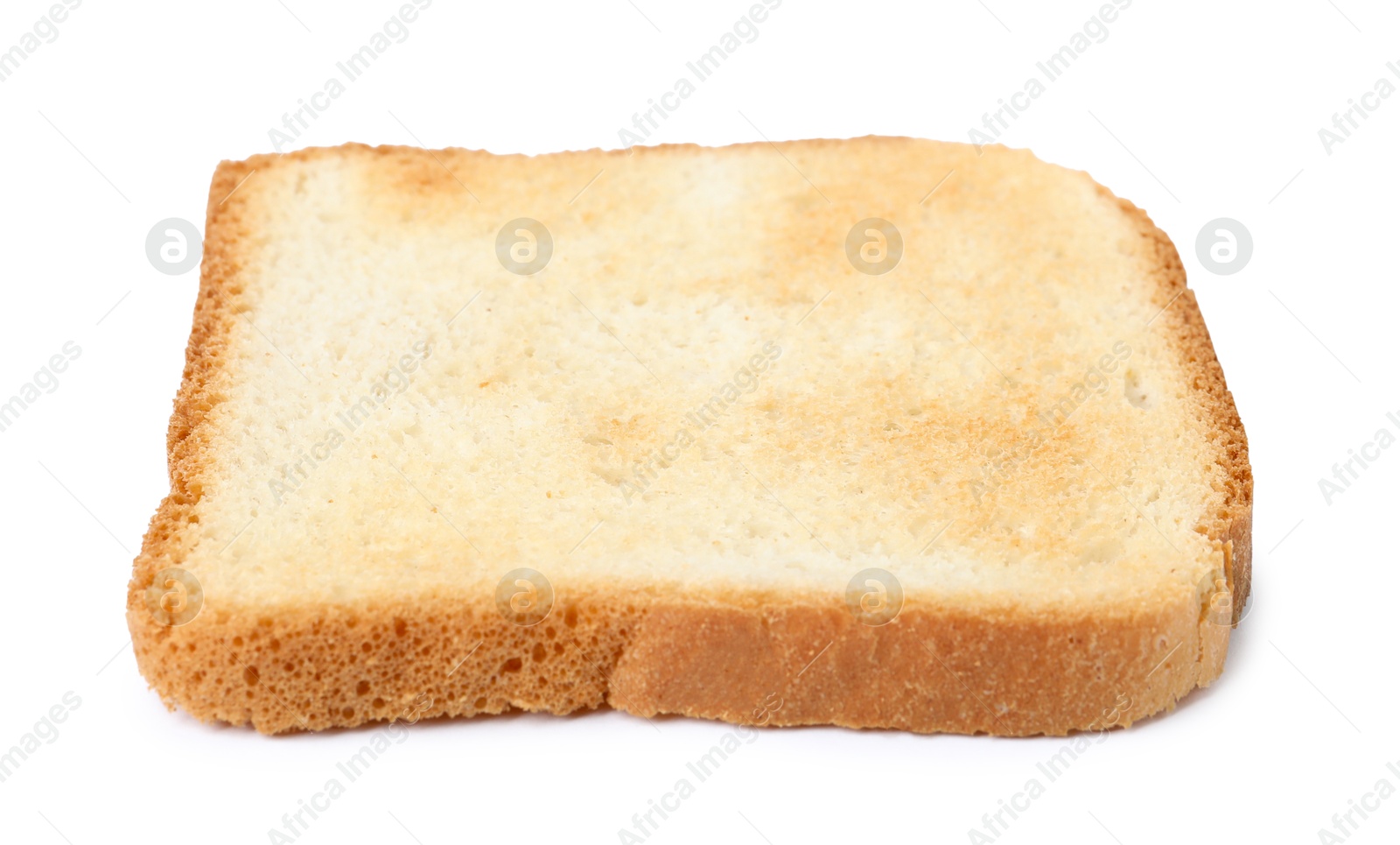 Piece of fresh toast bread isolated on white Photo of Piece of fresh toast bread isolated on white