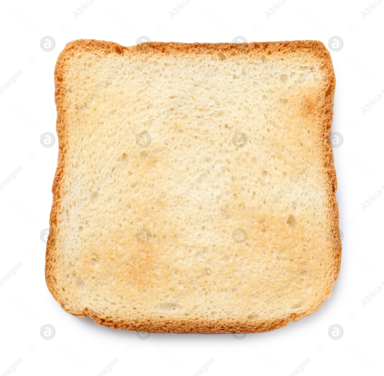 Piece of fresh toast bread isolated on white, top view Photo of Piece of fresh toast bread isolated on white, top view