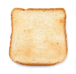 Photo of Piece of fresh toast bread isolated on white, top view