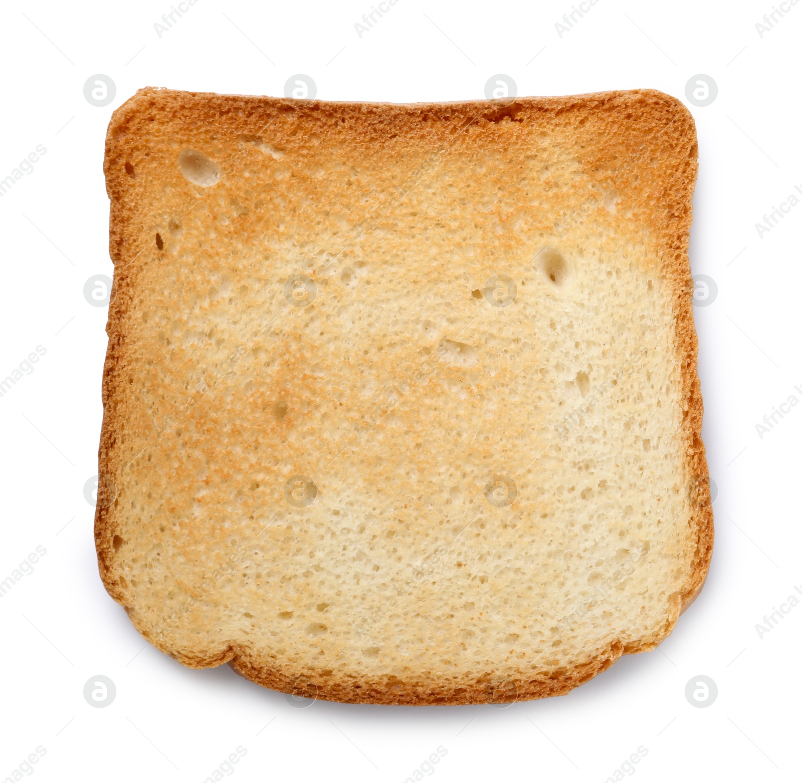 Piece of fresh toast bread isolated on white, top view Photo of Piece of fresh toast bread isolated on white, top view