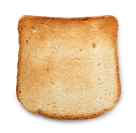 Photo of Piece of fresh toast bread isolated on white, top view