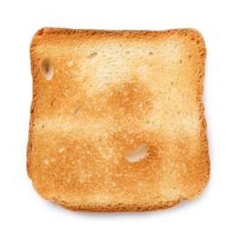 Photo of Piece of fresh toast bread isolated on white, top view