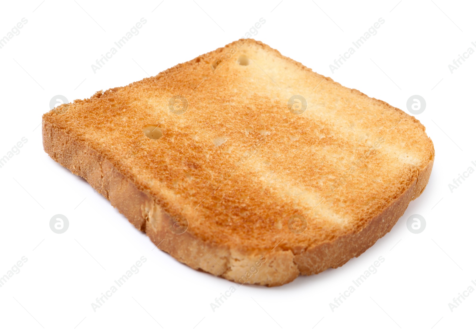 Piece of fresh toast bread isolated on white Photo of Piece of fresh toast bread isolated on white