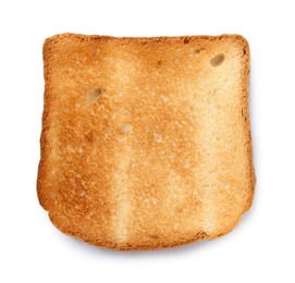 Photo of Piece of fresh toast bread isolated on white, top view