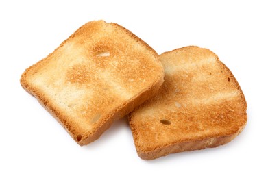 Photo of Pieces of fresh toast bread isolated on white