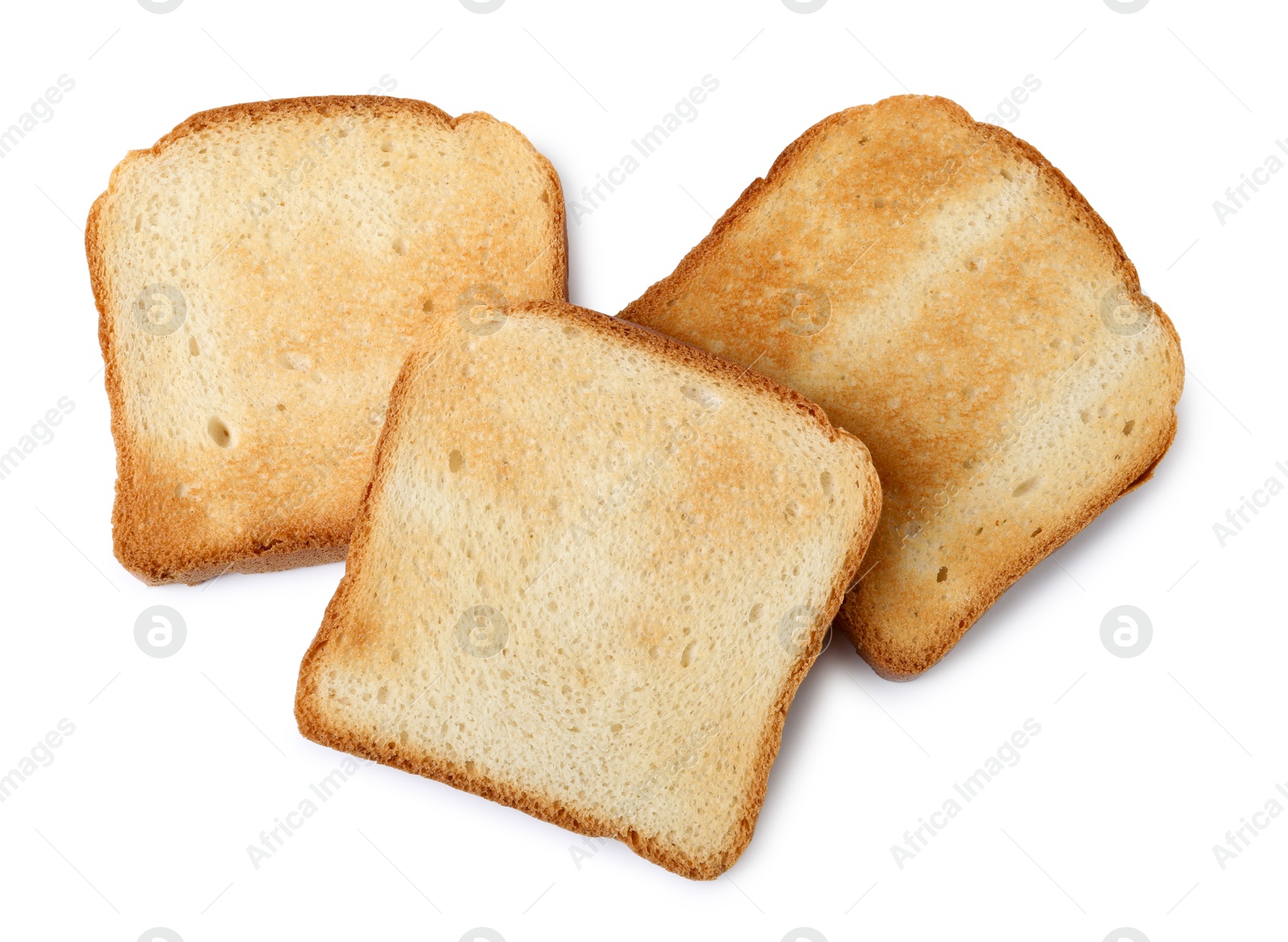 Piece of fresh toast bread isolated on white, top view Photo of Piece of fresh toast bread isolated on white, top view