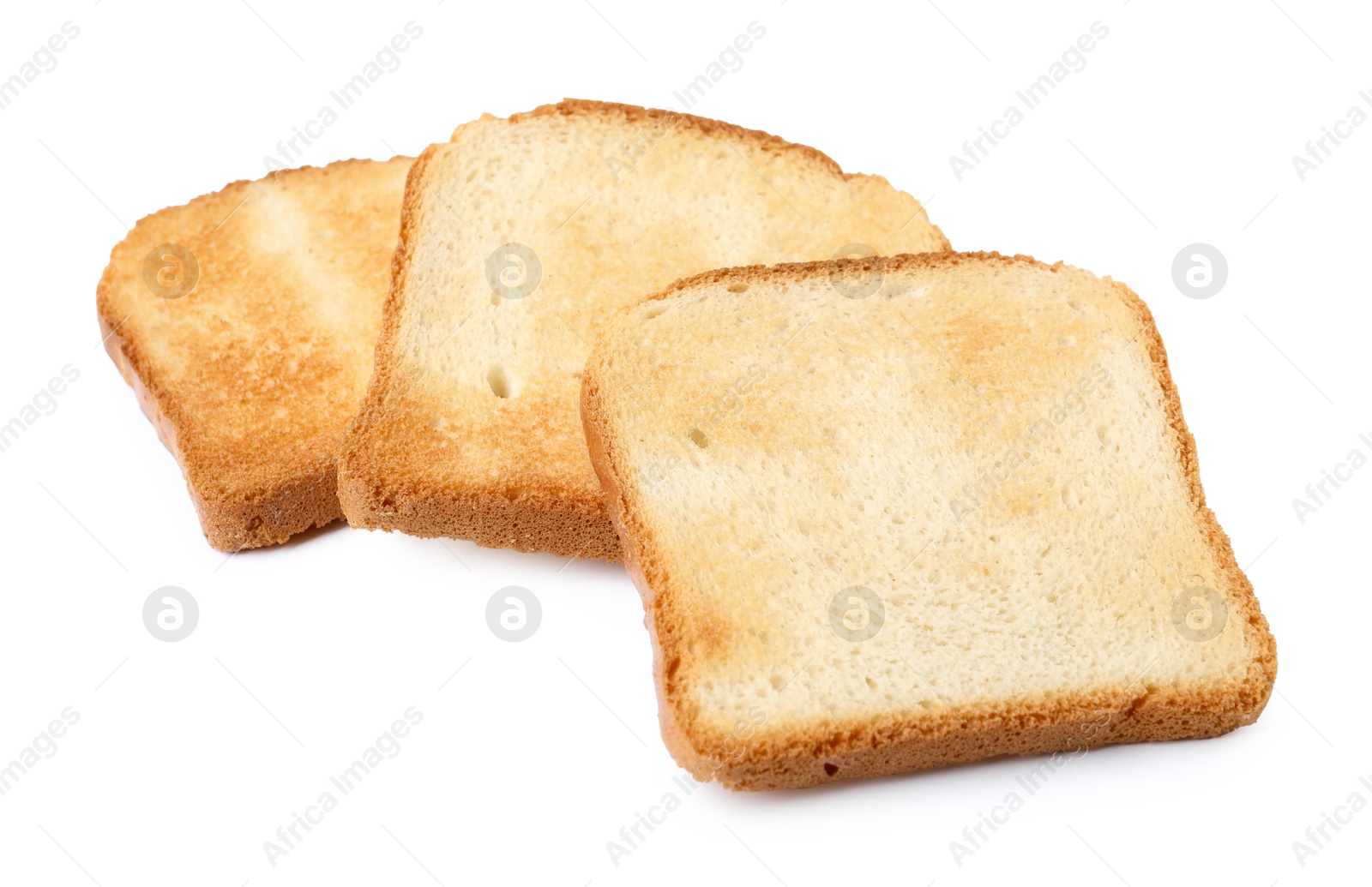 Piece of fresh toast bread isolated on white Photo of Piece of fresh toast bread isolated on white