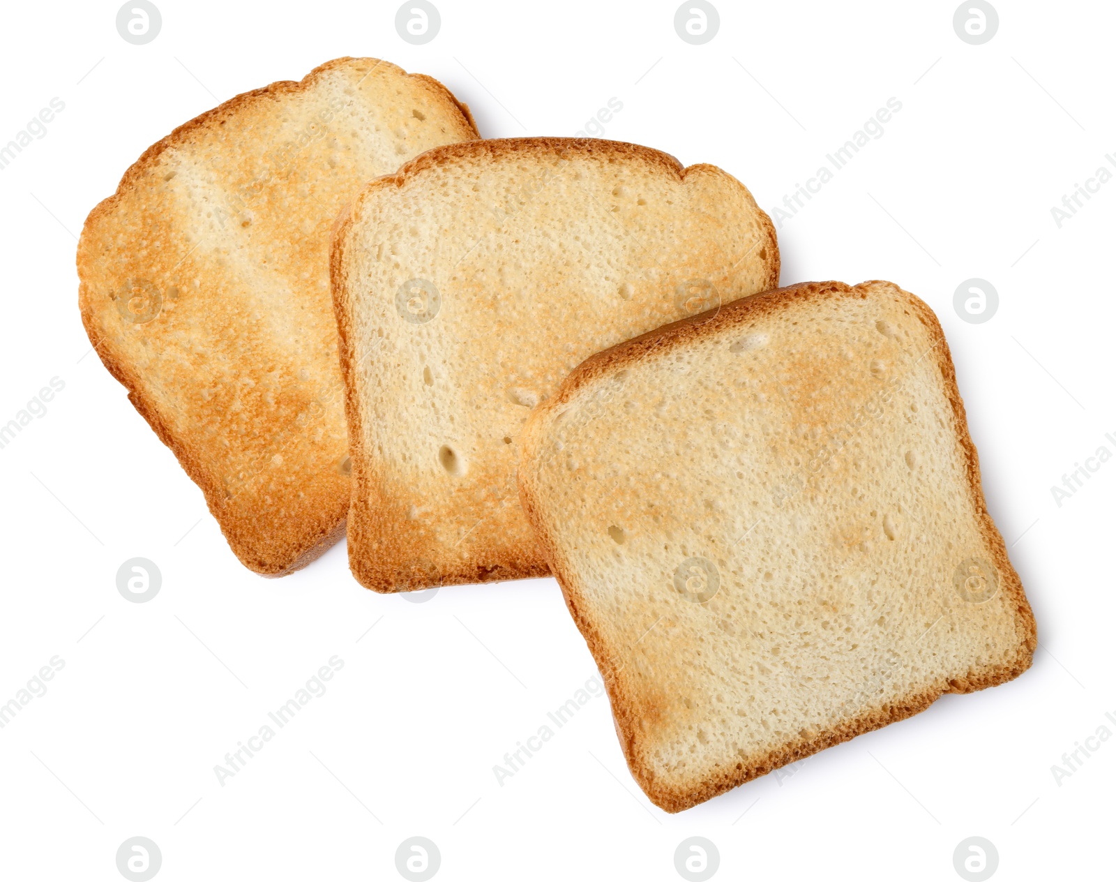 Piece of fresh toast bread isolated on white, top view Photo of Piece of fresh toast bread isolated on white, top view
