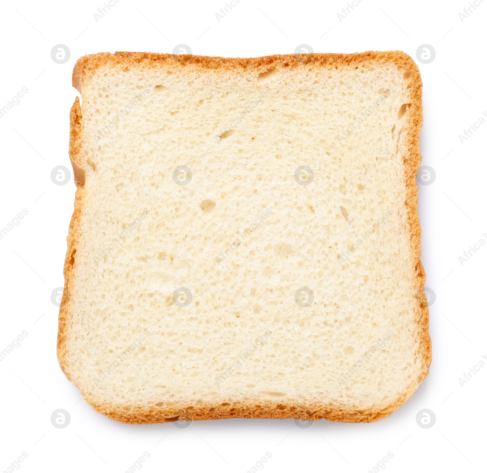 Piece of fresh toast bread isolated on white, top view Photo of Piece of fresh toast bread isolated on white, top view
