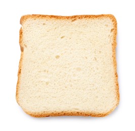Photo of Piece of fresh toast bread isolated on white, top view