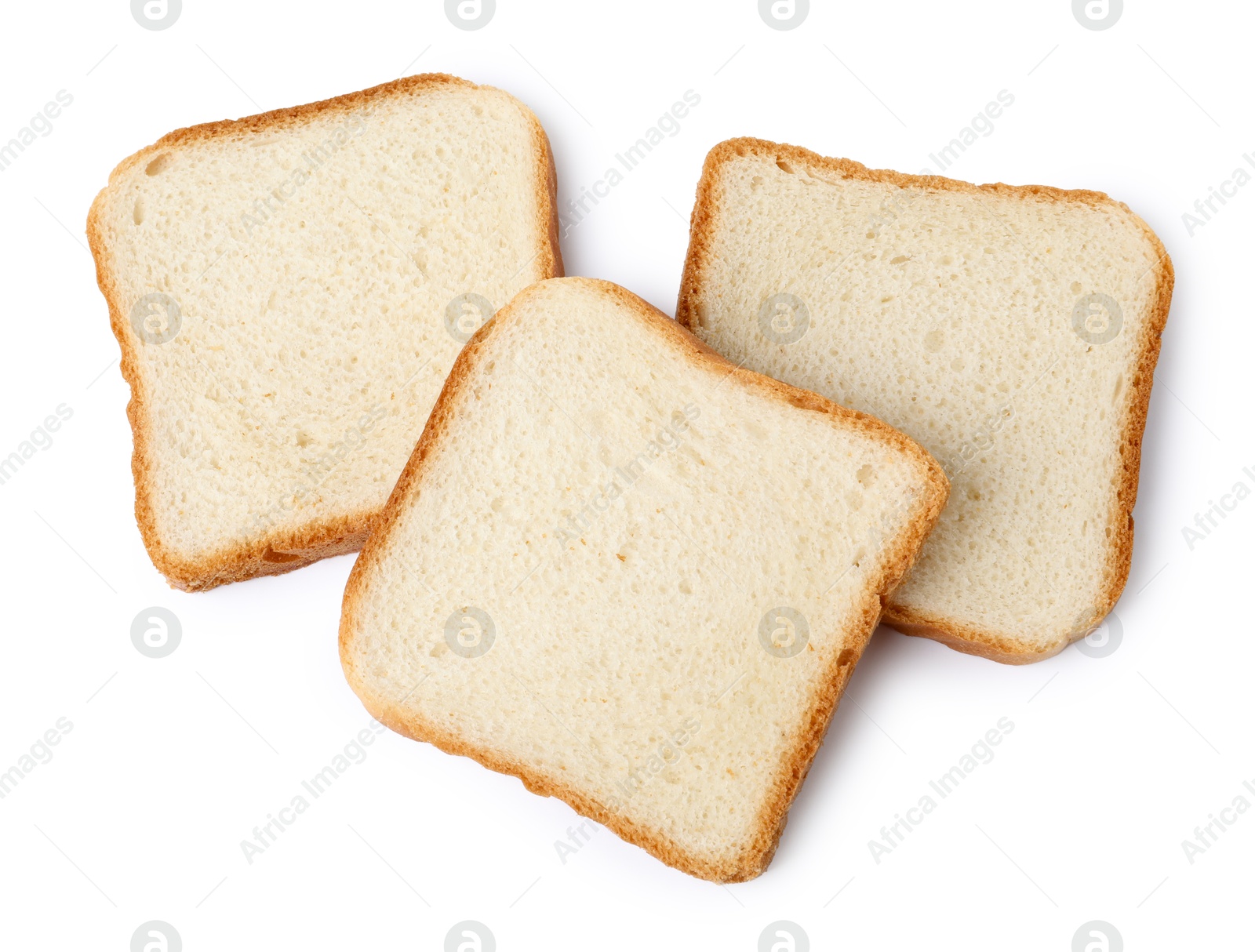 Piece of fresh toast bread isolated on white, top view Photo of Piece of fresh toast bread isolated on white, top view