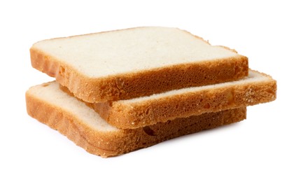 Photo of Pieces of fresh toast bread isolated on white