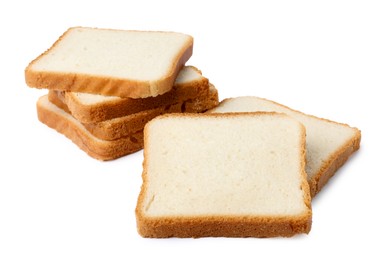 Photo of Pieces of fresh toast bread isolated on white