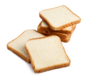 Photo of Pieces of fresh toast bread isolated on white