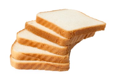Photo of Pieces of fresh toast bread isolated on white