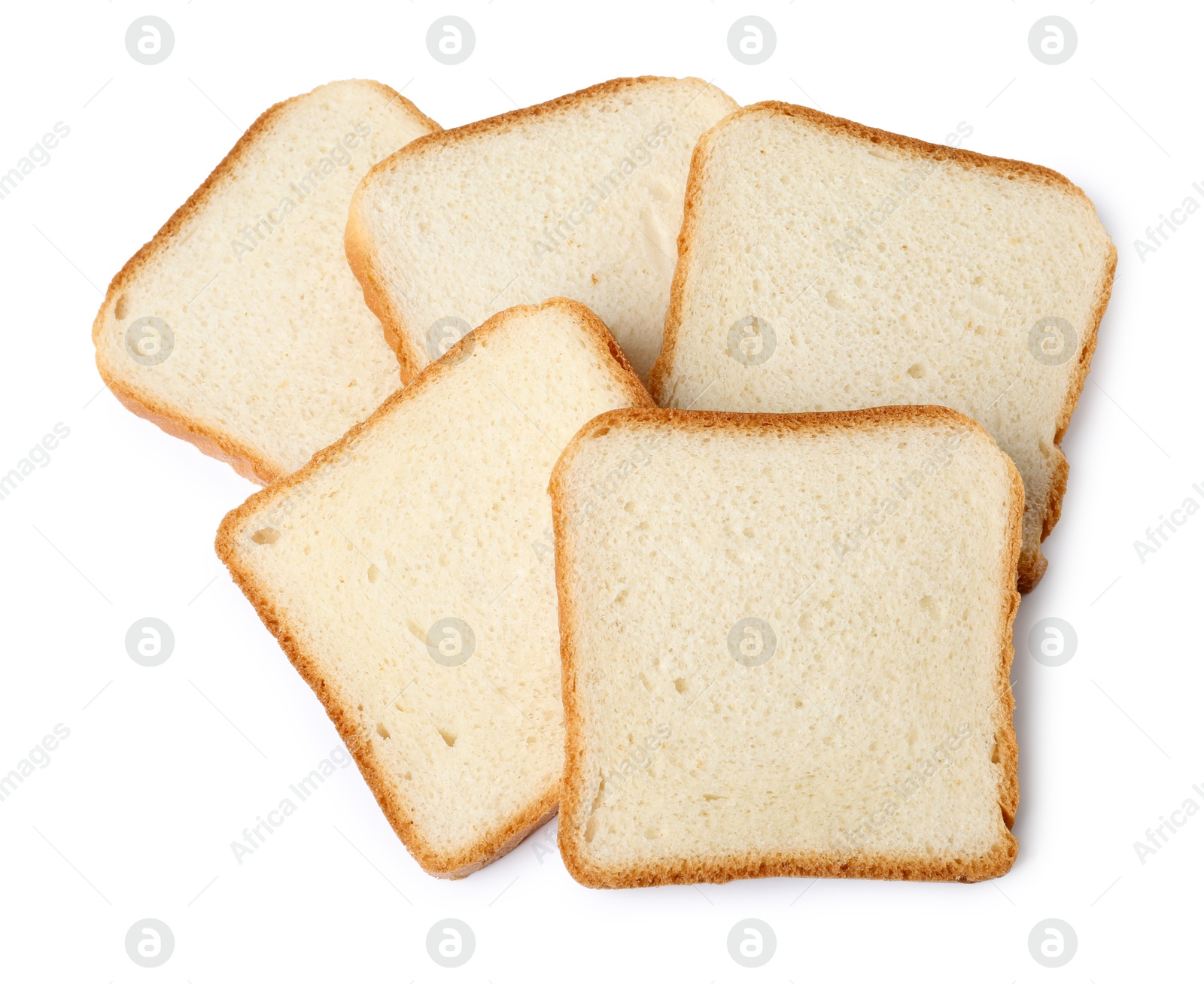 Piece of fresh toast bread isolated on white, top view Photo of Piece of fresh toast bread isolated on white, top view