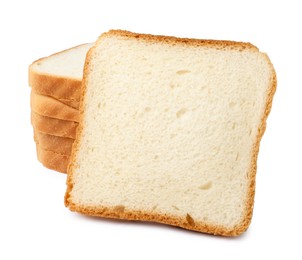 Photo of Pieces of fresh toast bread isolated on white