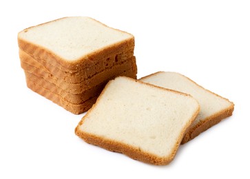 Photo of Pieces of fresh toast bread isolated on white