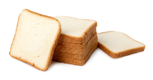 Photo of Pieces of fresh toast bread isolated on white