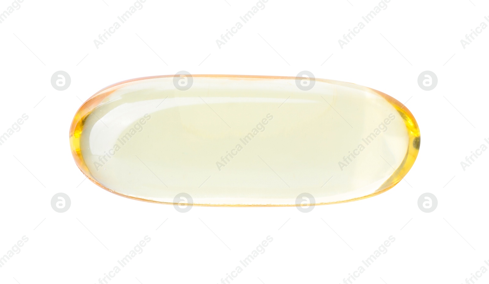 Collagen capsule isolated on white, top view Photo of Collagen capsule isolated on white, top view