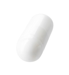 Photo of Collagen capsule isolated on white. Dietary supplement
