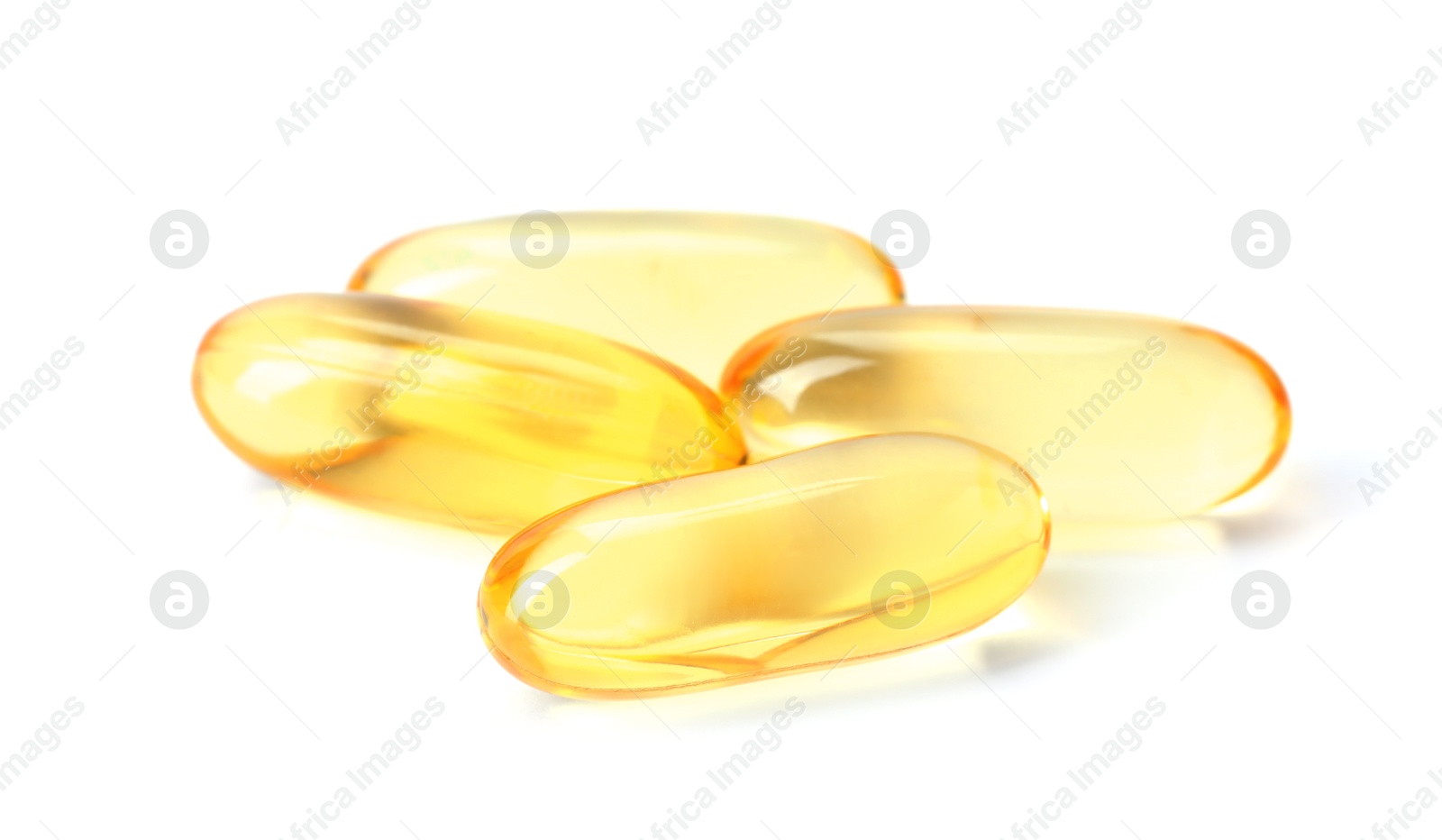 Collagen capsules isolated on white. Dietary supplement Photo of Collagen capsules isolated on white. Dietary supplement