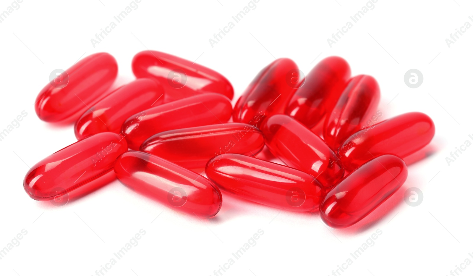 Collagen capsules isolated on white. Dietary supplement Photo of Collagen capsules isolated on white. Dietary supplement