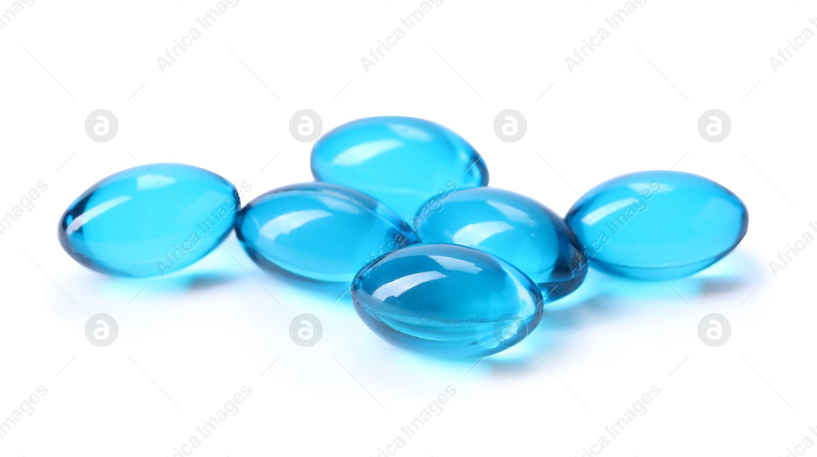 Collagen capsules isolated on white. Dietary supplement Photo of Collagen capsules isolated on white. Dietary supplement
