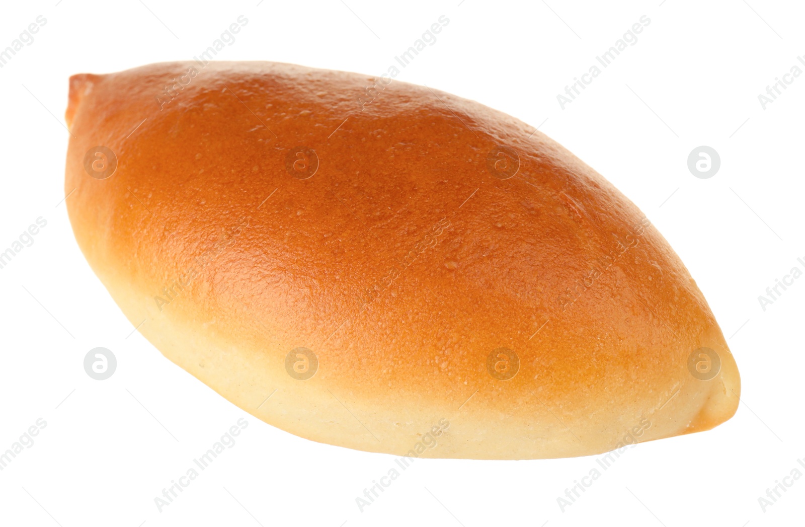 One tasty baked patty isolated on white Photo of One tasty baked patty isolated on white