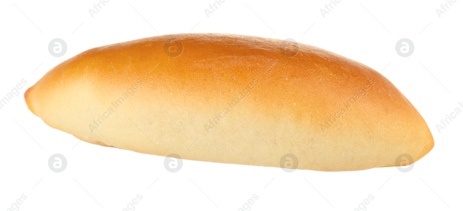 One tasty baked patty isolated on white Photo of One tasty baked patty isolated on white