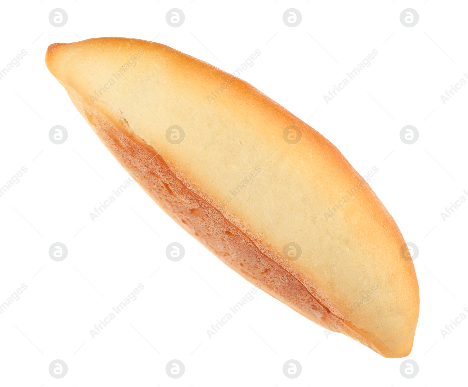 One tasty baked patty isolated on white Photo of One tasty baked patty isolated on white