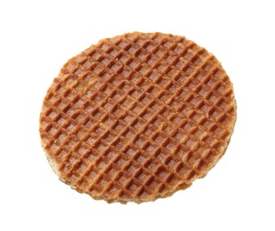 Photo of One tasty Dutch waffle isolated on white
