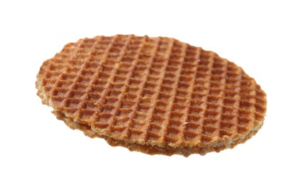 Photo of One tasty Dutch waffle isolated on white