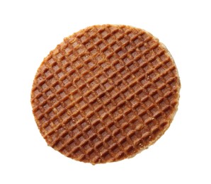 Photo of One tasty Dutch waffle isolated on white