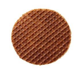 Photo of One tasty Dutch waffle isolated on white