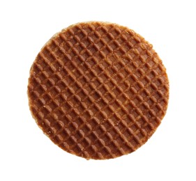 Photo of One tasty Dutch waffle isolated on white