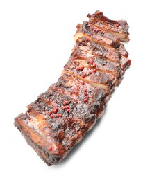 Photo of Delicious roasted pork ribs isolated on white