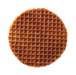 Photo of One tasty Dutch waffle isolated on white