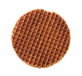 Photo of One tasty Dutch waffle isolated on white
