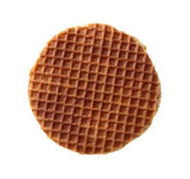 Photo of One tasty Dutch waffle isolated on white