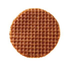 Photo of One tasty Dutch waffle isolated on white