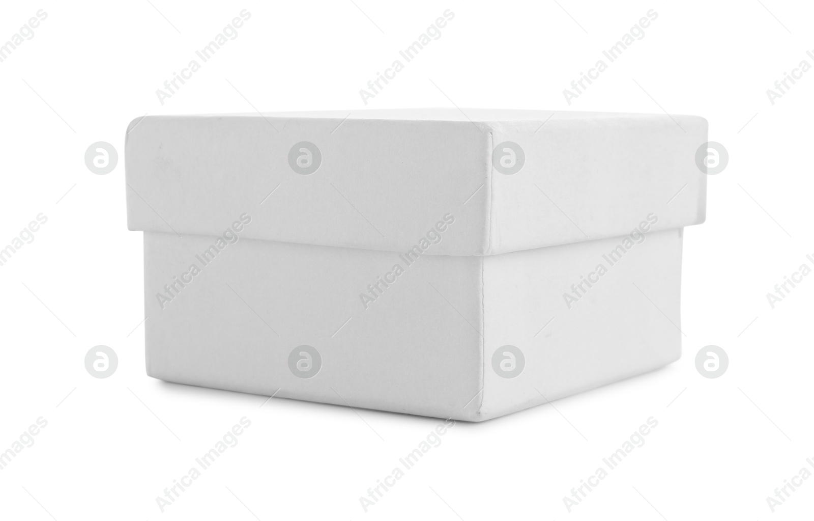 One blank cardboard box isolated on white Photo of One blank cardboard box isolated on white