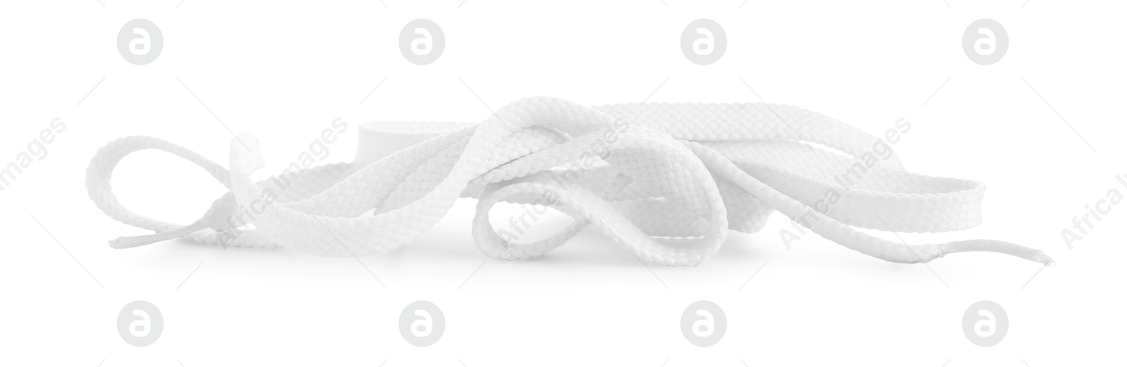Pair of color shoelaces isolated on white Photo of Pair of color shoelaces isolated on white