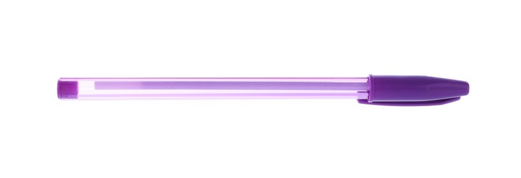 Photo of One stylish pen in air isolated on white